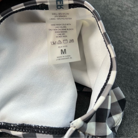 Wallflower Black and White Checkered Bikini Size M/L - Picture 6 of 7